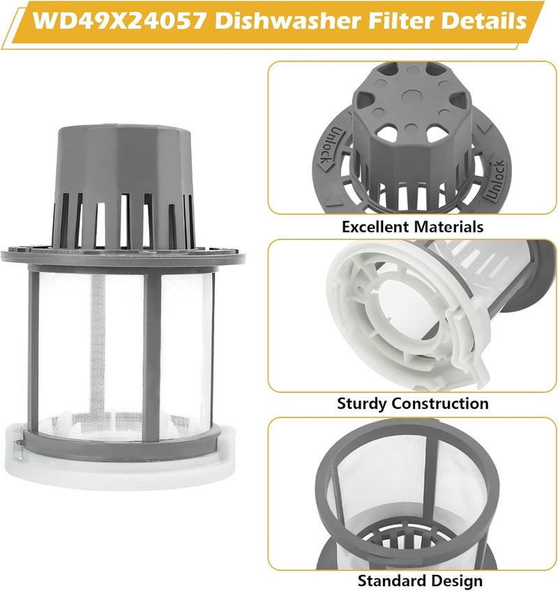 Sthovd WD49X24057 Dishwasher Ultra Fine Filter Kit Replacement for GE Dishwasher Filter WD12X10416 WD12X20107 WD12X21976 WD12X22560 WD12X23736 WD12X20340 WD12X21676 WD12X20549 - Image 5